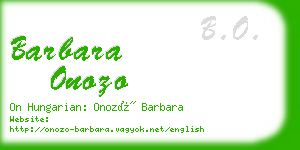 barbara onozo business card